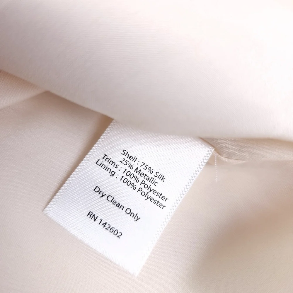 New Sail to Sable Silk Metallic Gold Blue Detailing Dress Sz 4 - Picture 13 of 14